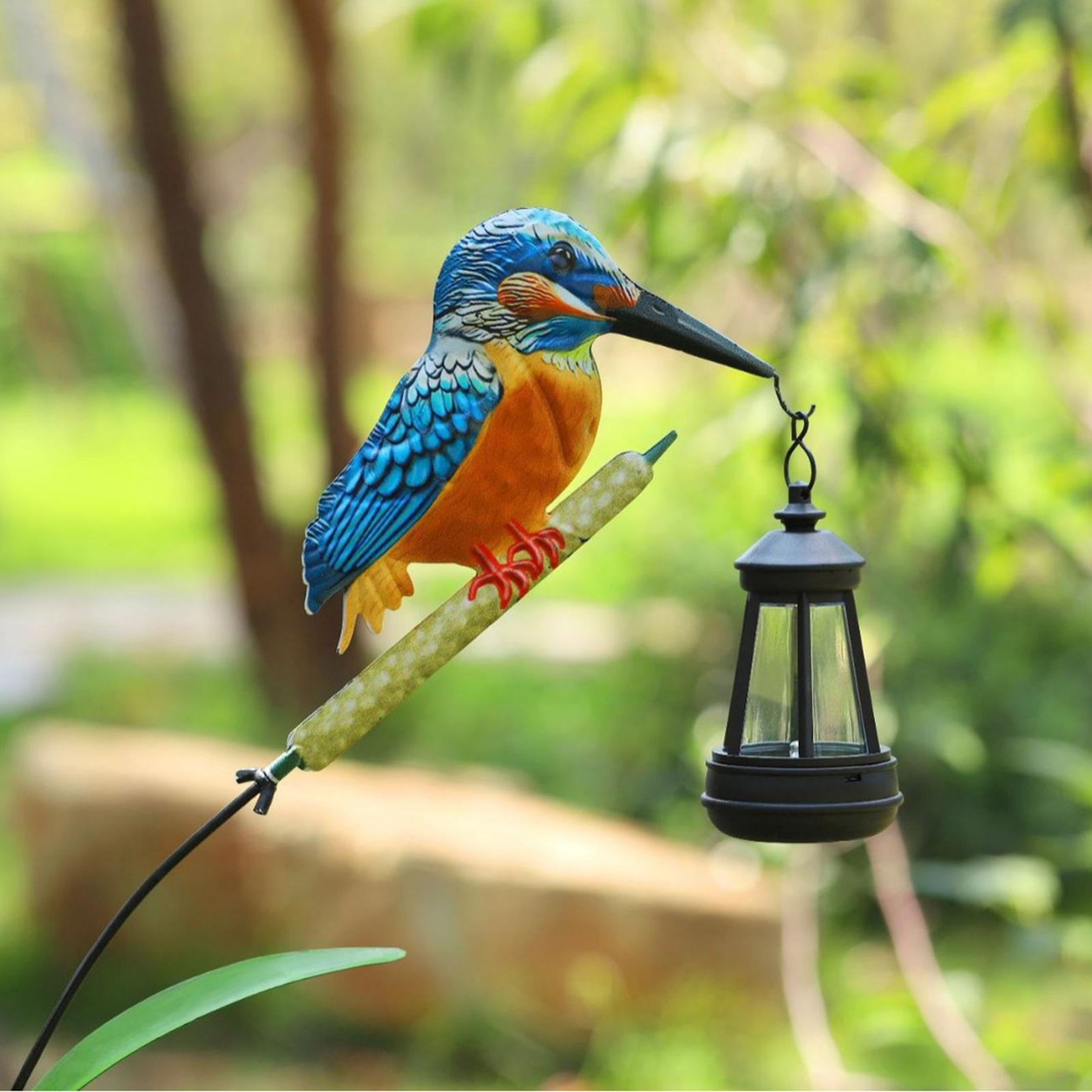 Outdoor Lighting Traditional - Solar Powered Kingfisher Light Garden Statue