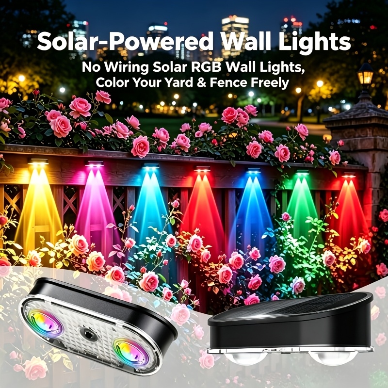 Outdoor Lighting Linear - RGB Solar Fence Light IP44, 8
