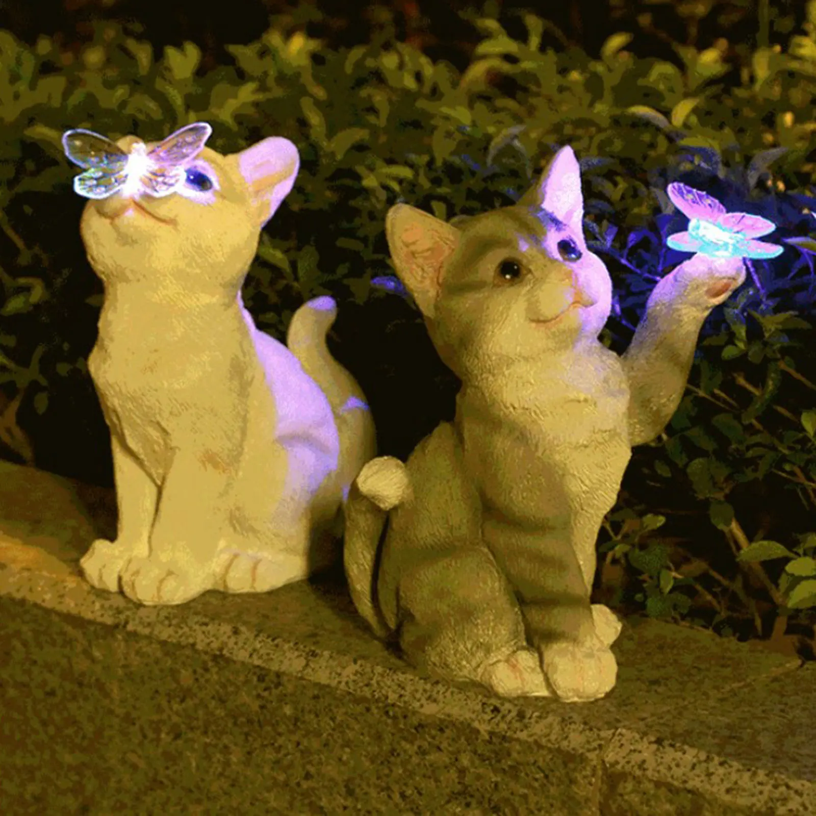 Outdoor Lighting Traditional - Outdoor Cat Sculpture Figurine Pendant Garden