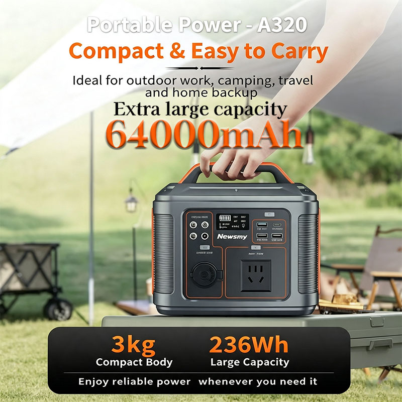 Outdoor Lighting Socket - 300W Portable Power Station 64Ah 236Wh