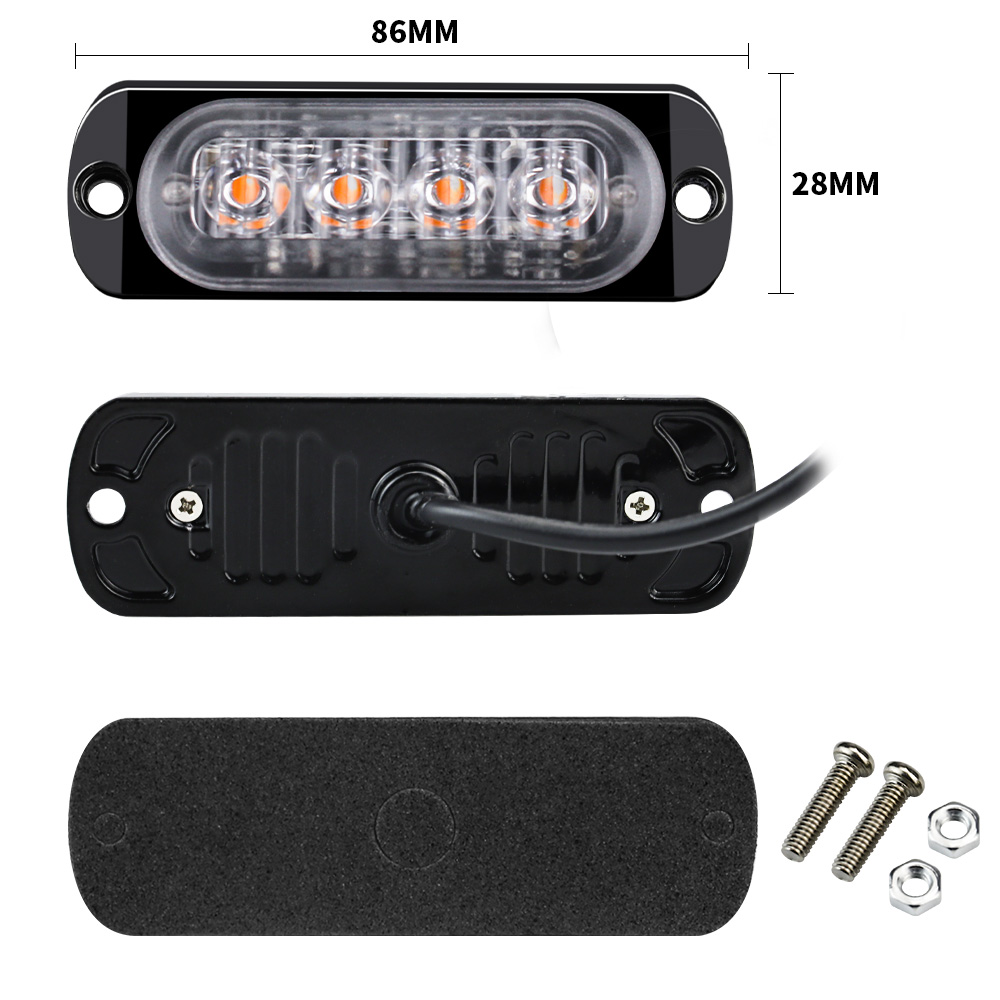 4x 4LED Car Warning Light Gril - Outdoor Lighting Yellow review and price