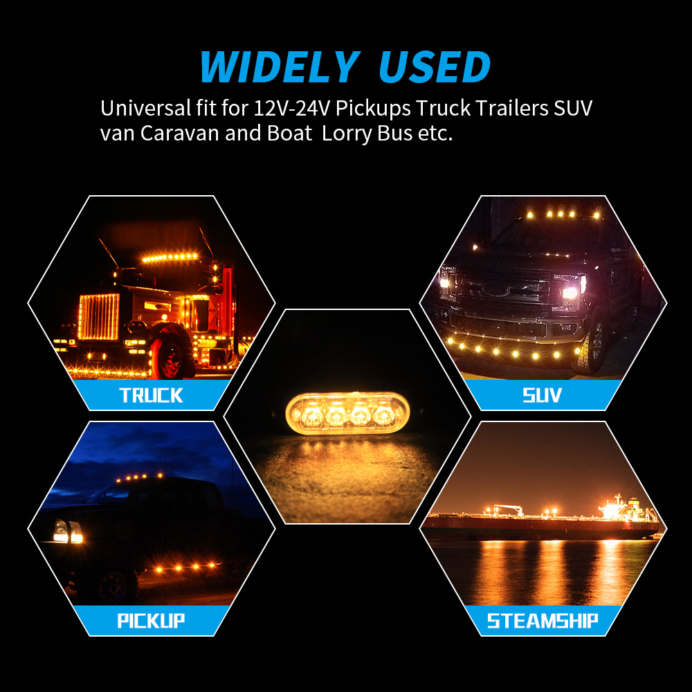 4x 4LED Car Warning Light Gril - Outdoor Lighting Yellow review and price