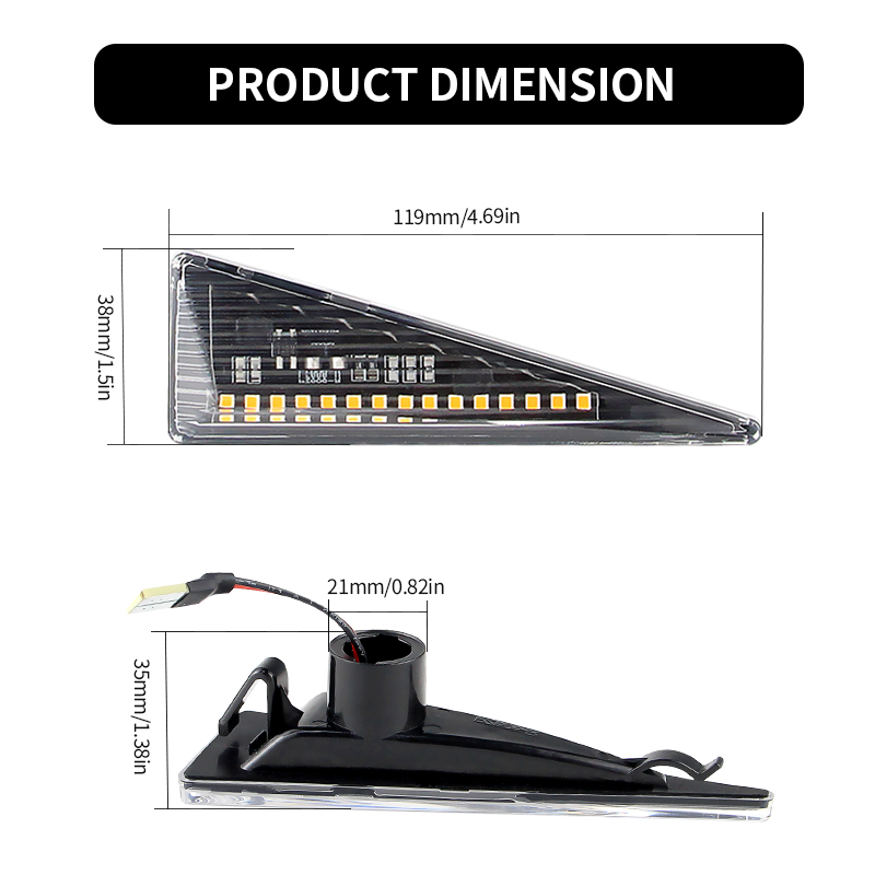 2PCS LED Turn Signal Side Mark - Outdoor Lighting Yellow review and price