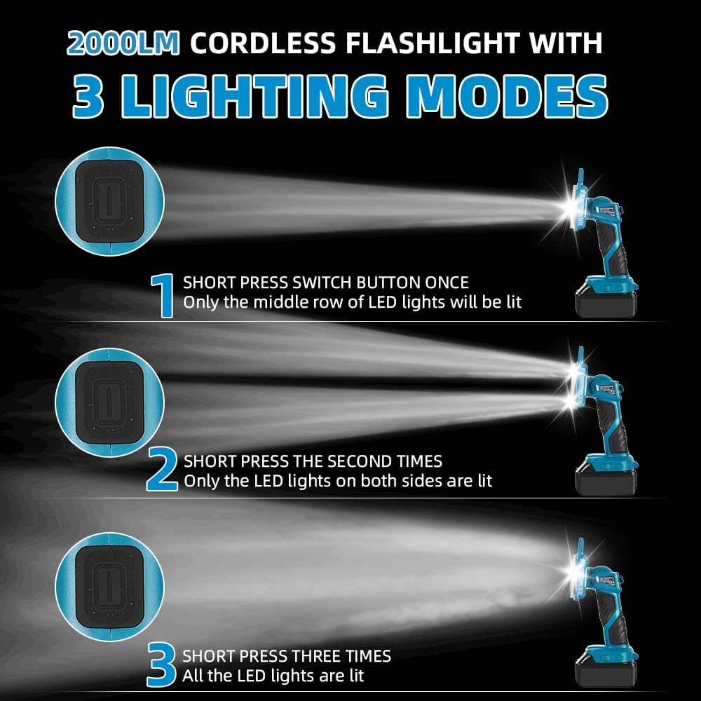 18W 2000LM Cordless LED Flashl - Outdoor Lighting Jobs review and price