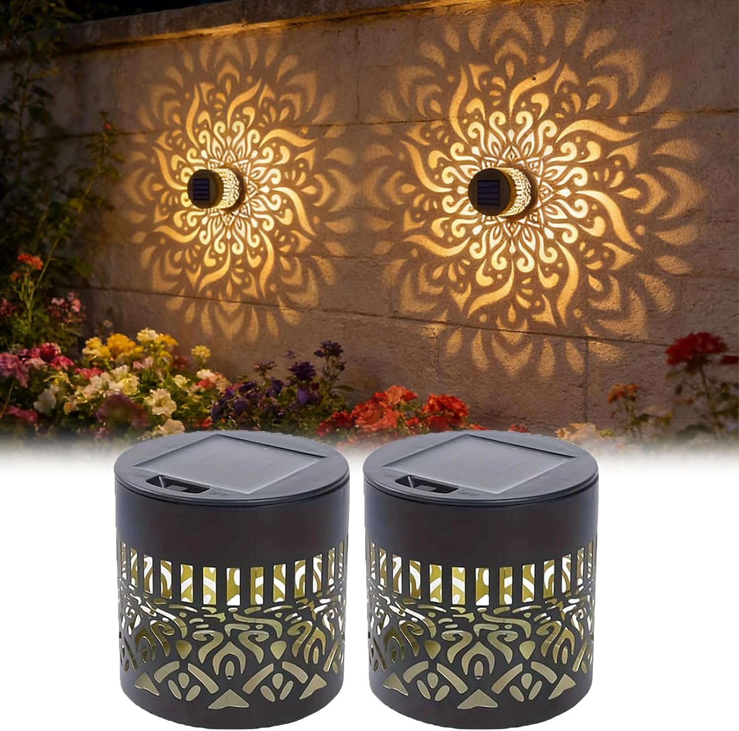 2-Pack Solar Garden Lights IP6 - Outdoor Lighting Yellow review and price