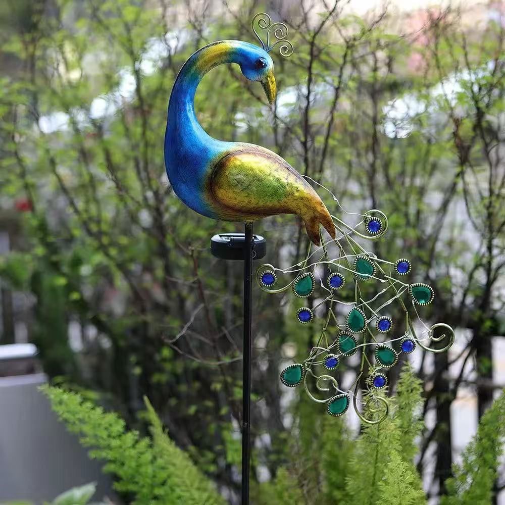 Metal Peacock Solar Stake Ligh - Outdoor Lighting Traditional review and price