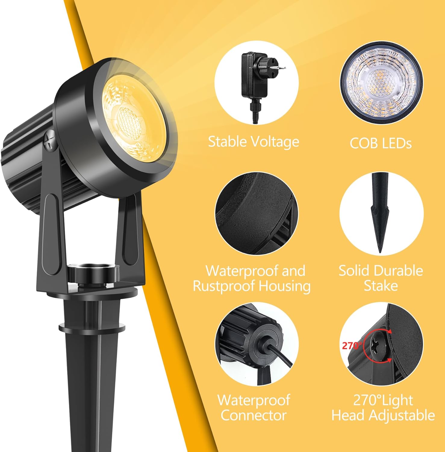 4/6/8LEDS 3000K Outdoor Spotli - Outdoor Lighting Low Voltage review and price