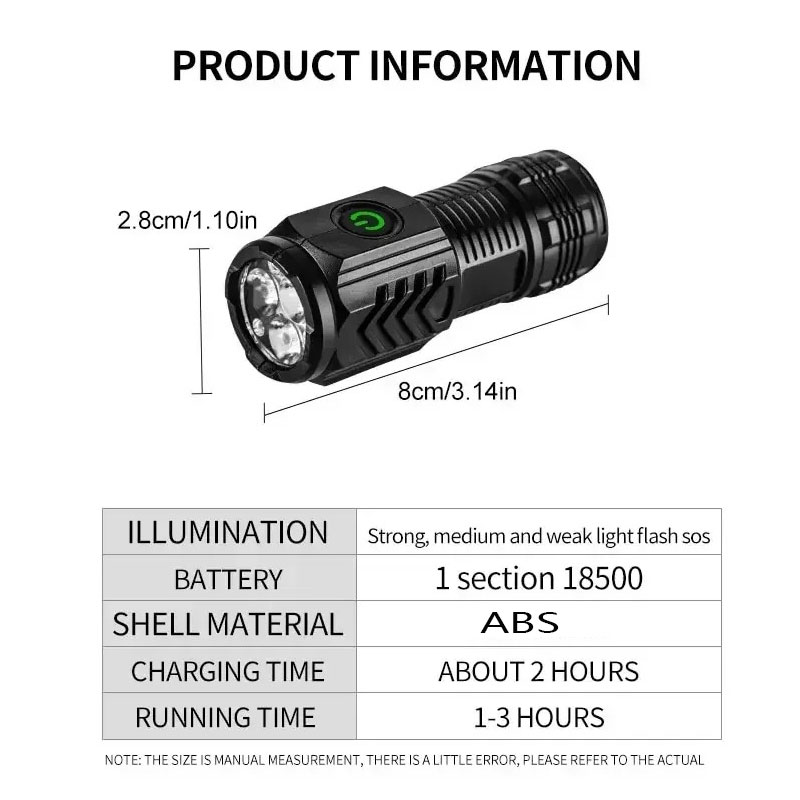 Mini 3LED Flashlight With Pen  - Outdoor Lighting Construction review and price