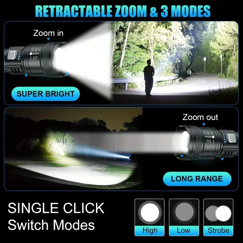 Tactical LED Flashlight 2000LM - Outdoor Lighting Construction review and price