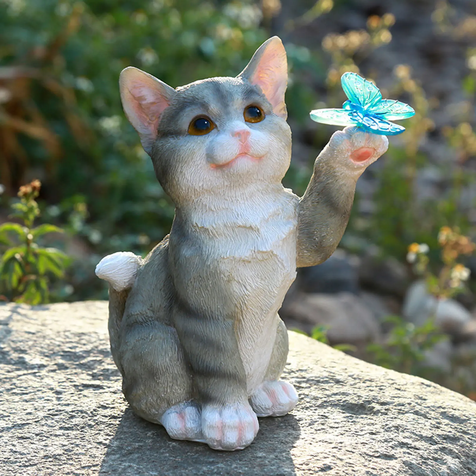 Outdoor Cat Sculpture Figurine - Outdoor Lighting Traditional review and price