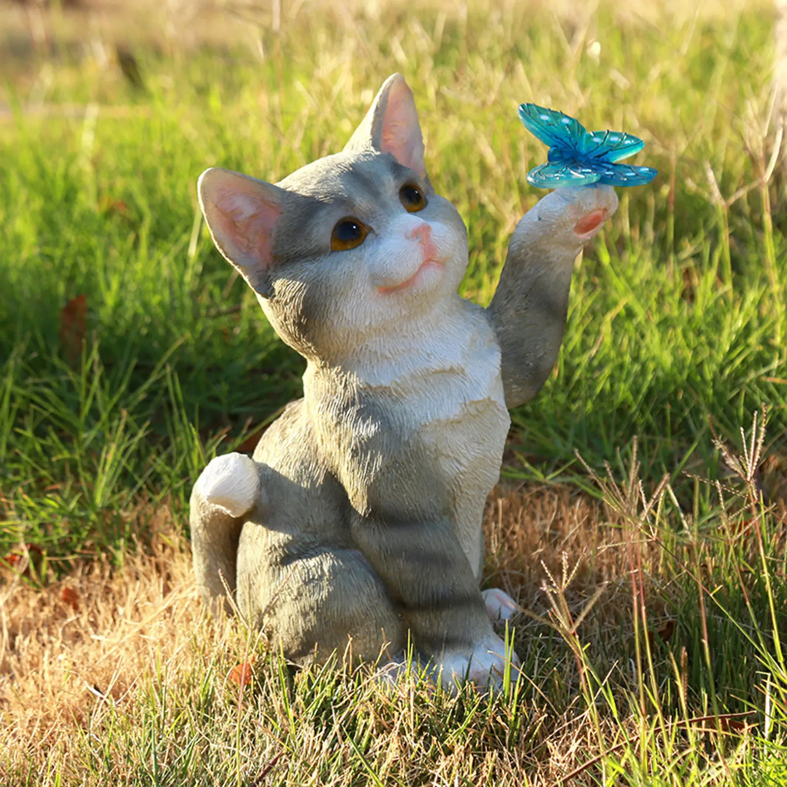 Outdoor Cat Sculpture Figurine - Outdoor Lighting Traditional review and price