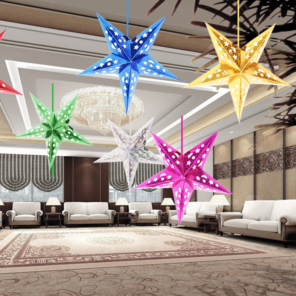 5Pcs 45Cm Shiny Paper Star Lam - Lighting Wedding Outdoor review and price